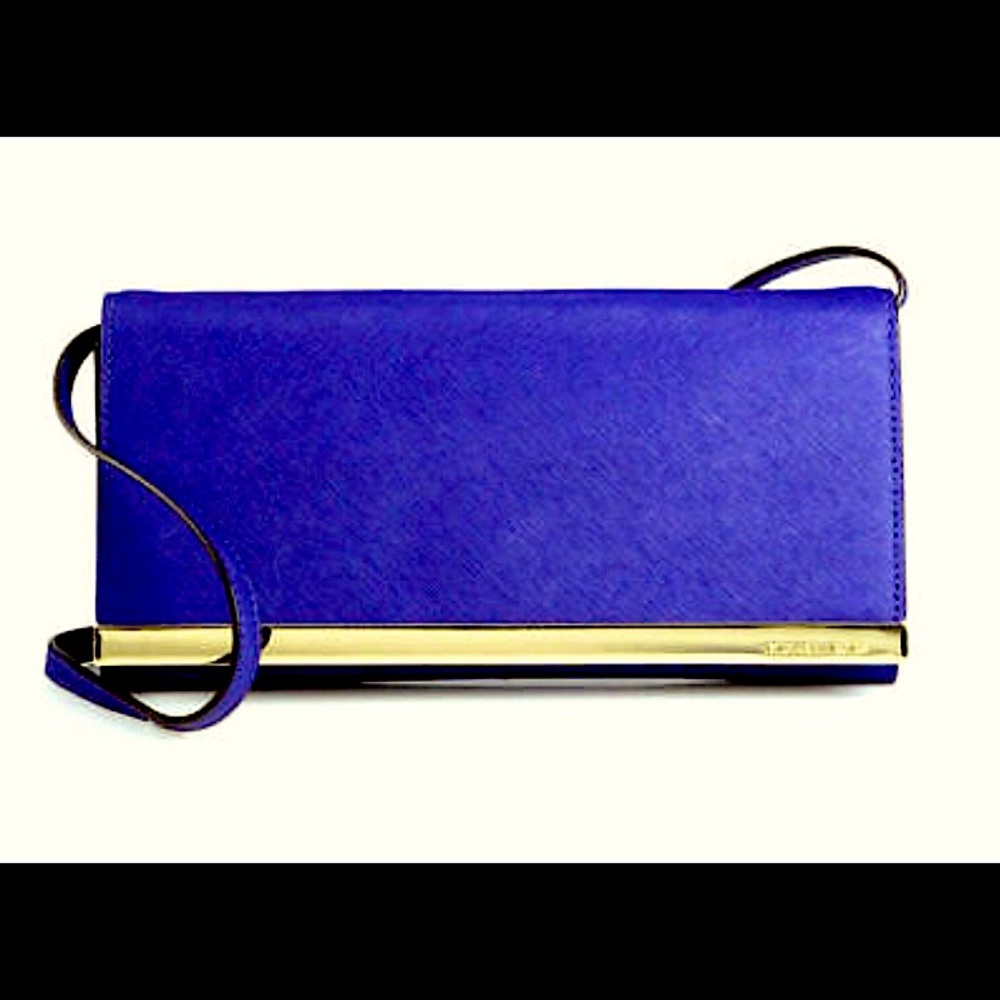 Michael Kors Leather Clutch, Cadet Blue
